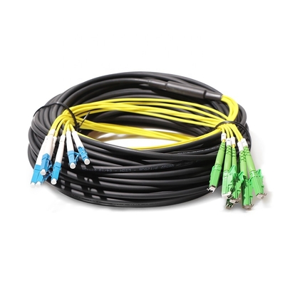 کابل فیبر نوری فیبر LC E2000/APC 6 از قبل قطع شده با جوراب کششی